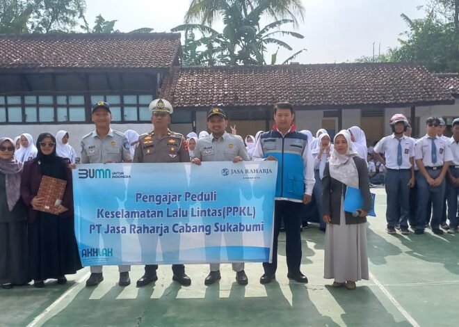 Kolaborasi Jasa Raharja Sukabumi dan Satlantas Polres Kota Sukabumi Berikan Edukasi Keselamatan Lalu Lintas Di SMK PGRI 1 Sukabumi