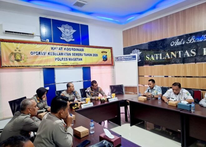 Paparan KasatlantasPolres Magetan – Pelaksanaan Rakor Eksternal Dalam Rangka Ops Keselamatan Semeru 2026