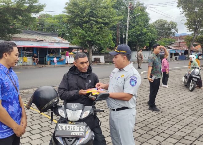Jasa Raharja Singaraja Ikut Serta dalam Pelaksanaan Razia Gabungan di Taman Bung Karno Sukasada