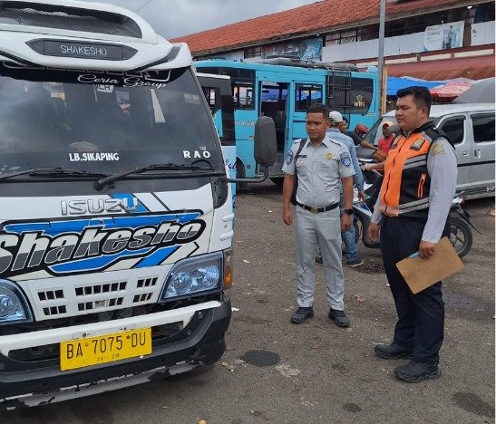 Jasa Raharja Bukittinggi Dukung Rampcheck Armada Angkutan Umum di Terminal Tipe A Aur Kuning, Kota Bukittinggi