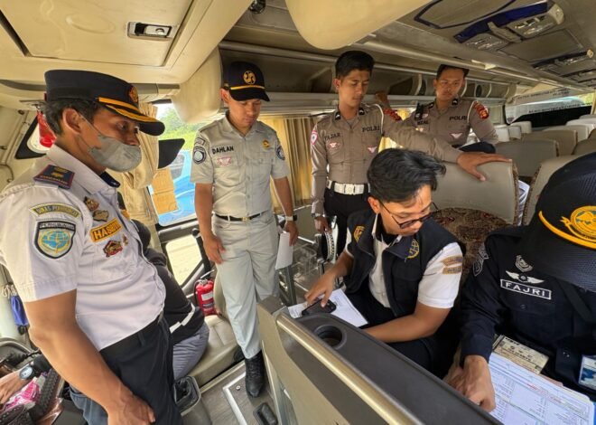 Pastikan Kelayakan Angkutan Penumpang, PT Jasa Raharja Kanwil Kalimantan Timur Gelar Ramp Check di Kawasan Rest Area Sepaku