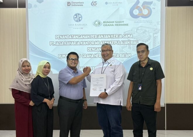 Jasa Raharja Kanwil Kepri Gelar Penandatanganan MOU JR Care SIMRS di RS. Graha Hermine Kota Batam