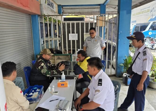 Sinergitas Jasa Raharja Cabang Tarakan dan RS Abdul Rais Fatah Hadirkan Layanan Kesehatan Gratis bagi Petugas Transportasi di Pool Damri Tanjung Selor