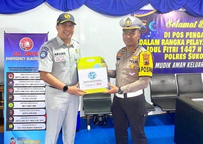 Wujud Sinergitas, Jasa Raharja Sukoharjo Gelar Aksi Simpatik di Pos Pam Lebaran Solo Baru, Sukoharjo