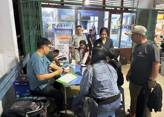 Jasa Raharja Cabang Sintang Gelar Pengobatan Gratis bagi Pemudik di Kantor Pemasaran DAMRI