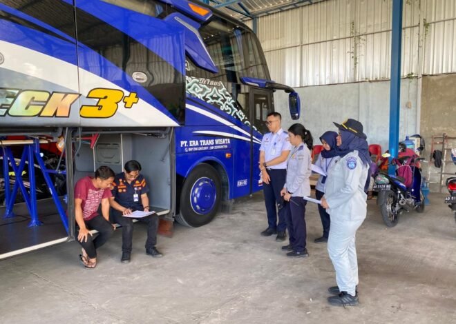 Jelang Lebaran 2026, BPTD Jateng dan Jasa Raharja Rampcheck Armada Bus di Sukoharjo