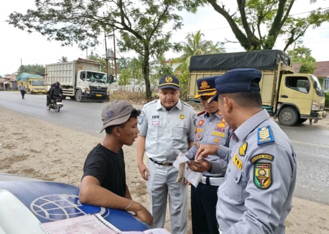 Jasa Raharja Kanwil Riau Bersama Kepolisian dan Dishub Lakukan Operasi Gabungan Tertib Lalu Lintas di Kuantan Singingi Dan Siak