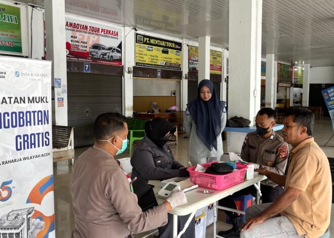 Jasa Raharja Aceh Gelar Pengobatan Gratis Di Terminal Batoh