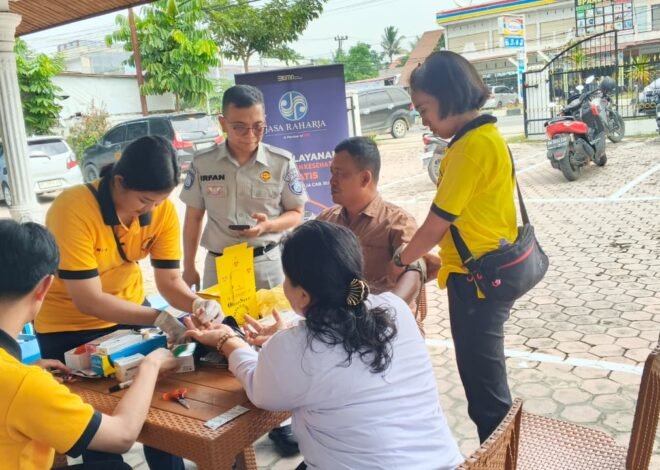 Jasa Raharja Suguhkan Cek Kesehatan Gratis Bagi Wajib Pajak Taat di Samsat Perawang