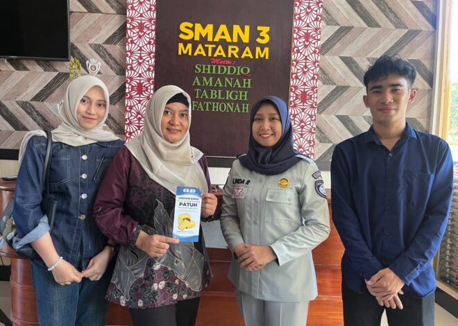 Dorong Kepatuhan Pajak, Jasa Raharja NTB Sosialisasikan Program Apresiasi Emas Wajib Pajak di SMA 3 Mataram