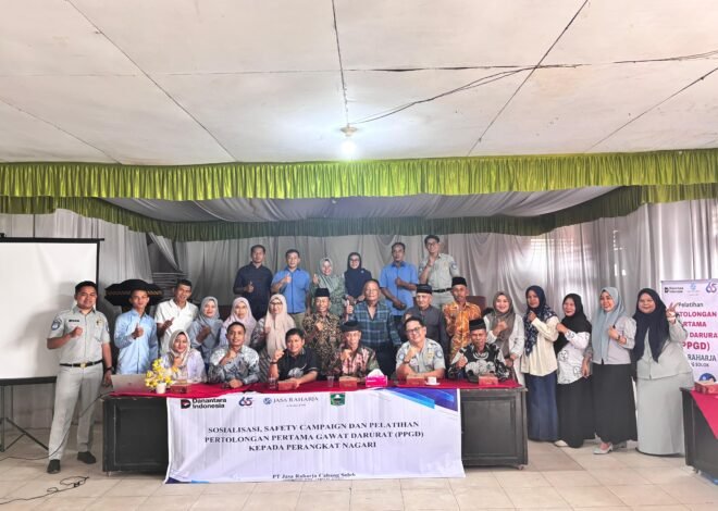 Jasa Raharja Cabang Solok Gelar Sosialisasi Keselamatan, Safety Campaign, dan PPGD Bersama Perangkat Nagari Singkarak