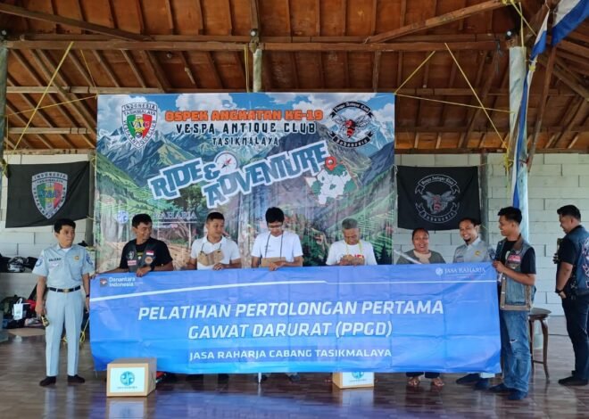 Jasa Raharja Tasikmalaya Berikan Sosialisasi PPGD kepada Komunitas Vespa Antique Club (VAC) Tasikmalaya
