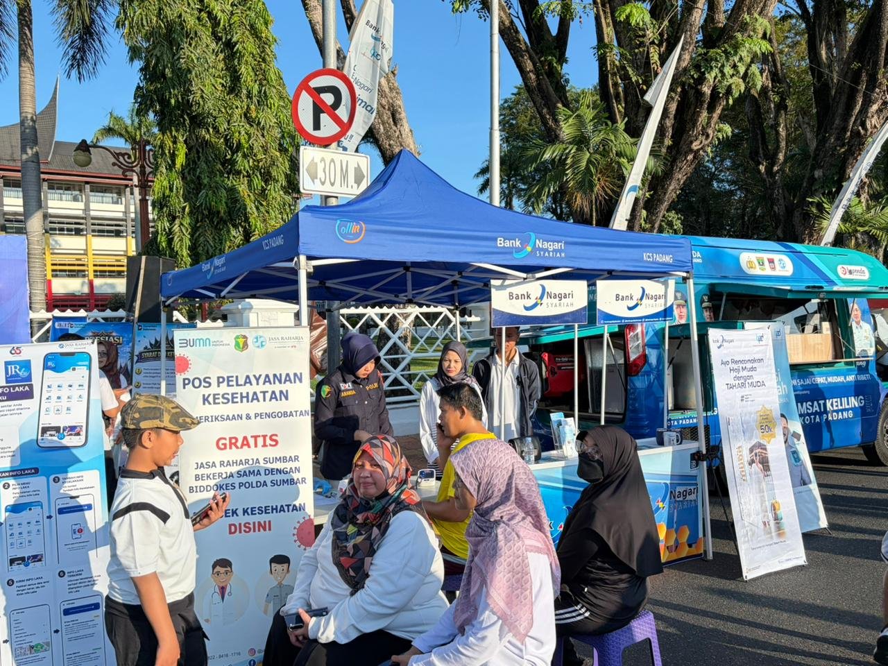 Jasa Raharja Sumatera Barat Bersama Biddokkes Polda Sumbar Gelar Pemeriksaan Kesehatan Gratis di CFD Padang