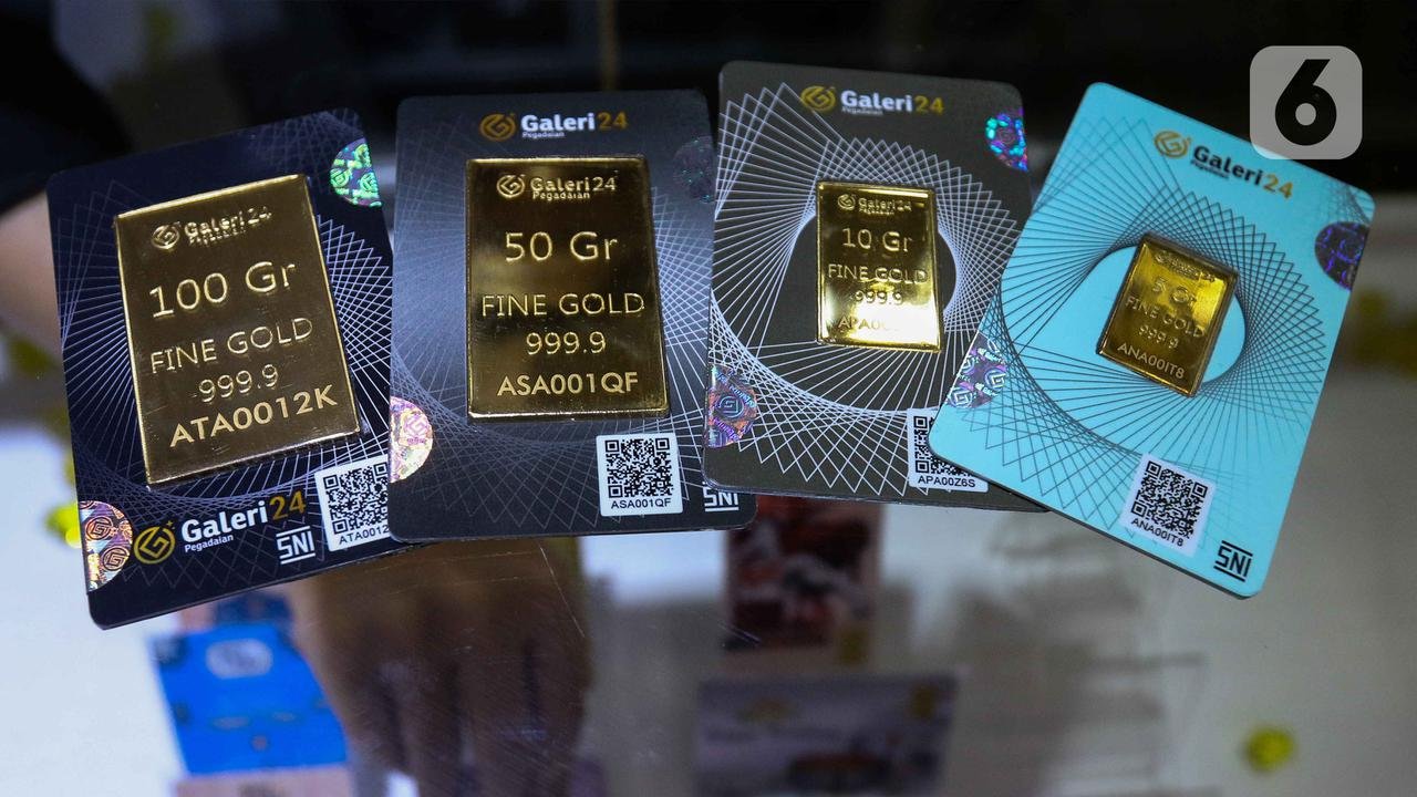 Emas Pegadaian Tak Berubah, Antam Rp2,908 Juta dan UBS Rp2,802 Juta