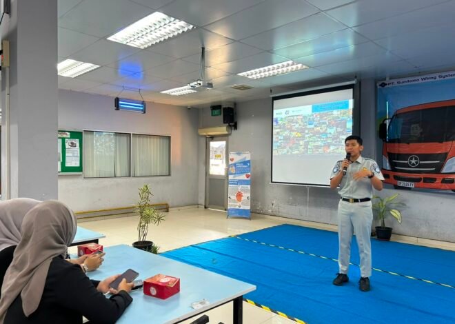 Jasa Raharja Gelar Safety Riding dan Sosialisasi Lapor Laka JR Ku bersama PT Sumitomo Kota Batam