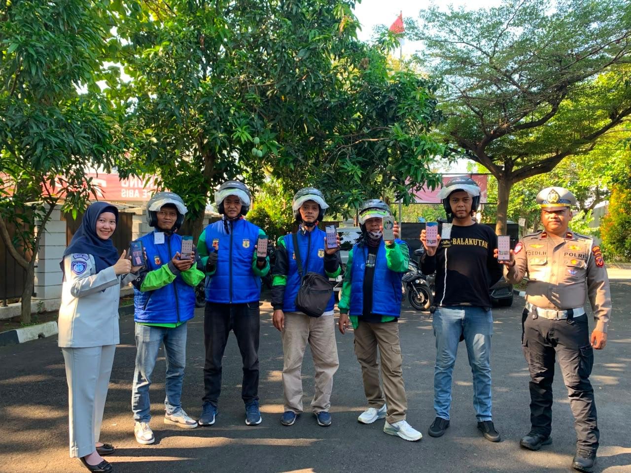 Jasa Raharja Cabang Indramayu Sosialisasikan Lapor Laka Berbasis Aplikasi Kepada Driver Ojek Online