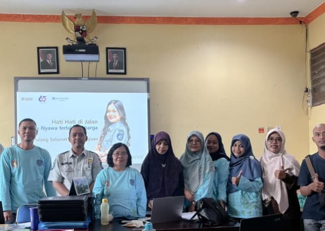 Kolaborasi Jasa Raharja dan Guru SDN 008 Bontang Dukung Budaya Keselamatan Berlalu Lintas