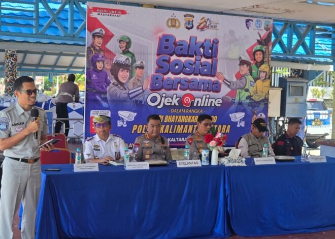 Jasa Raharja Cabang Tarakan bersama Polda Kaltara Edukasi Ojol Tertib Berlalu Lintas di Tanjung Selor