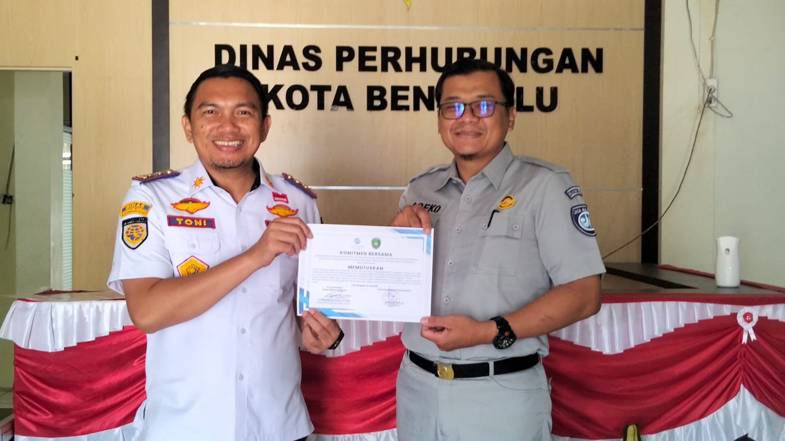 Jasa Raharja dan Dishub Kota Bengkulu Teken Komitmen Bersama Tertib Pajak dan Keselamatan Berlalu Lintas