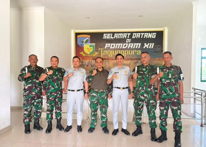 Jalin Silaturahmi Jasa Raharja Kalbar dan Pomdam XII/Tanjungpura Perkuat Budaya Tertib Berlalu Lintas