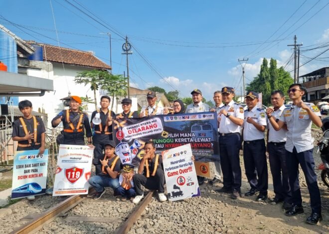 Railfans Cianjur Ajak Jasa Raharja Sukabumi, PT KAI, Polres Cianjur dan Dinas Perhubungan Kab Cianjur, Sosialisasi Perkuat Budaya Keselamatan di Perlintasan Sebidang