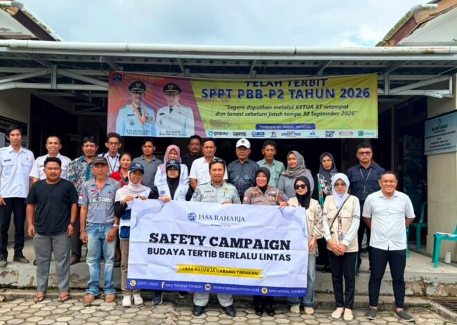 Jasa Raharja Tarakan Melakukan kegiatan Safety Campaign di Kelurahan Juata Laut bersama Polres Tarakan untuk Menekan Angka Kecelakaan Lalu Lintas 