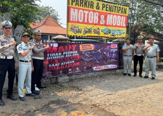 Jasa Raharja Wilayah Banten dan Polres Serang Tingkatkan Keselamatan Pengendara melalui Pemasangan Spanduk Himbauan di Titik Rawan Kecelakaan