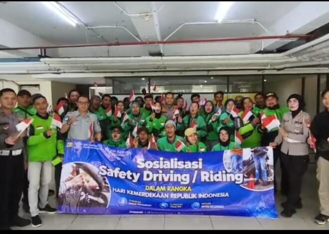 Sinergi Jasa Raharja dan Polres Metro Depok: Safety Riding bagi Mitra Pengemudi Ojek Online dalam Semarak HUT ke-81 RI