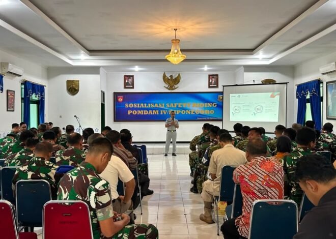 Jasa Raharja Cabang Semarang Sosialisasikan Keselamatan Berkendara (Safety Ridding) Pomdam IV/ Diponegoro 