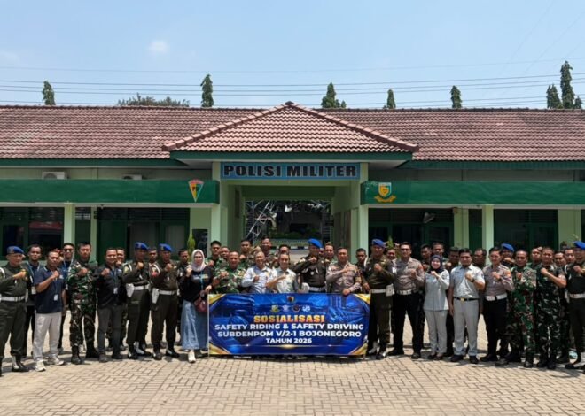 Edukasi Keselamatan Berkendara dan Peran Jasa Raharja Disampaikan dalam Safety Riding dan Driving Campaign Subdenpom V/2-1 Bojonegoro