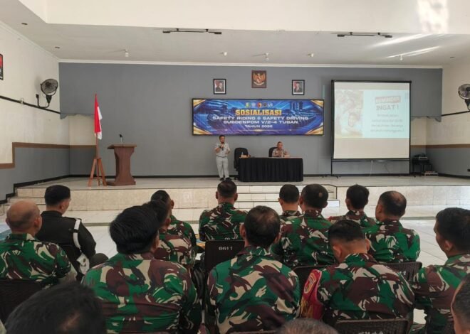Sinergi Lintas Instansi Perkuat Kesadaran Keselamatan Berkendara di Subdenpom V/2 – 4 Tuban