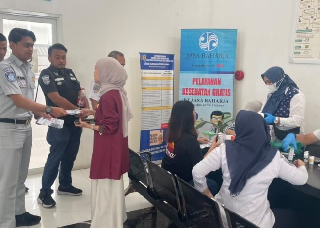 PT Jasa Raharja (Persero) Cabang Tk.I Medan Gelar Pelayanan Kesehatan bagi Pengemudi dan Pengguna Jasa Transportasi di Terminal Amplas
