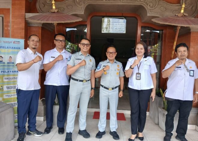 Kepala PT Jasa Raharja (Persero) Wilayah Bali Kunjungi Samsat Gianyar,Pastikan Koordinasi Pelayanan Tetap Berjalan