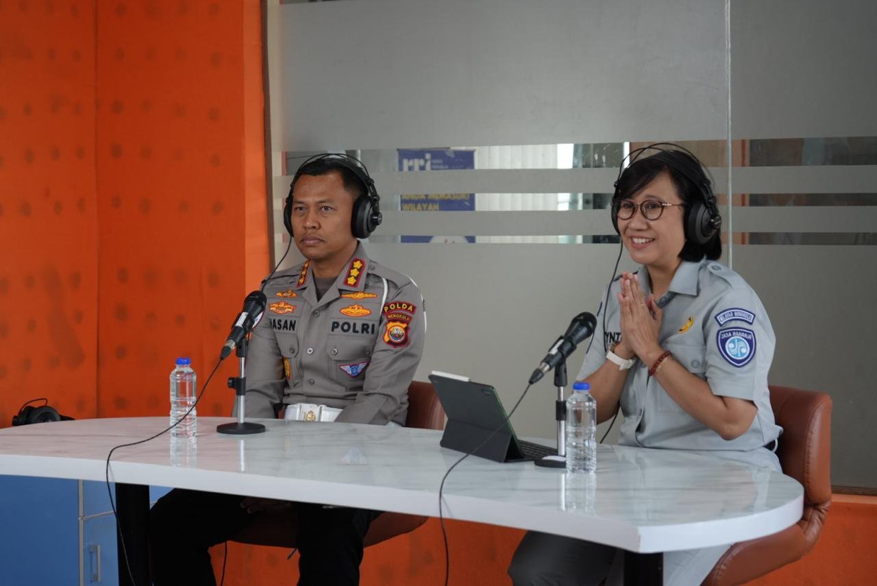Bukan Sekadar Menyapa, PT Jasa Raharja (Persero) Kanwil Bengkulu dan Ditlantas Polda Bengkulu Bawa Pesan Keselamatan di RRI