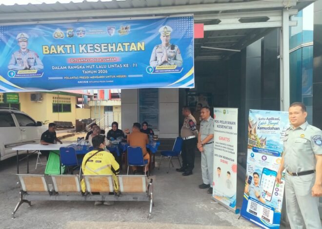 Jasa Raharja Sumbar Bersama Ditlantas dan Bidokes Polda Sumbar Gelar Pelayanan Kesehatan Gratis di Samsat Padang