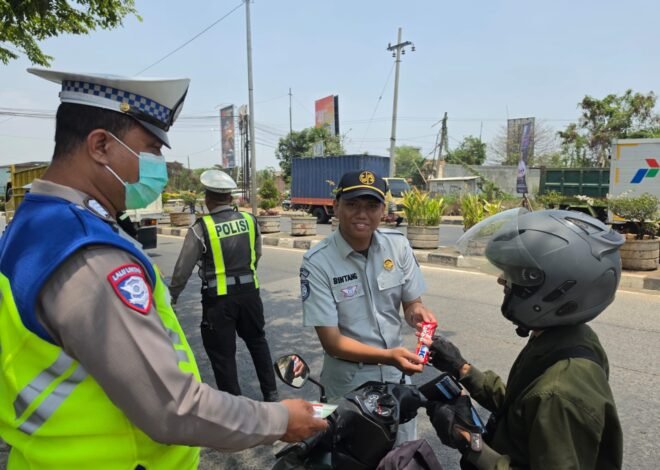 Aksi Simpatik Jasa Raharja Karawang Guna meningkatkan Kewaspadaan dalam Berkendara dan Menekan Angka Laka Lantas di Karawang 
