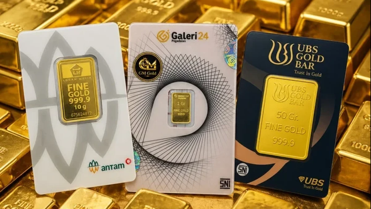 Harga Emas di Pegadaian Hari Ini: Antam, UBS, dan Galeri24