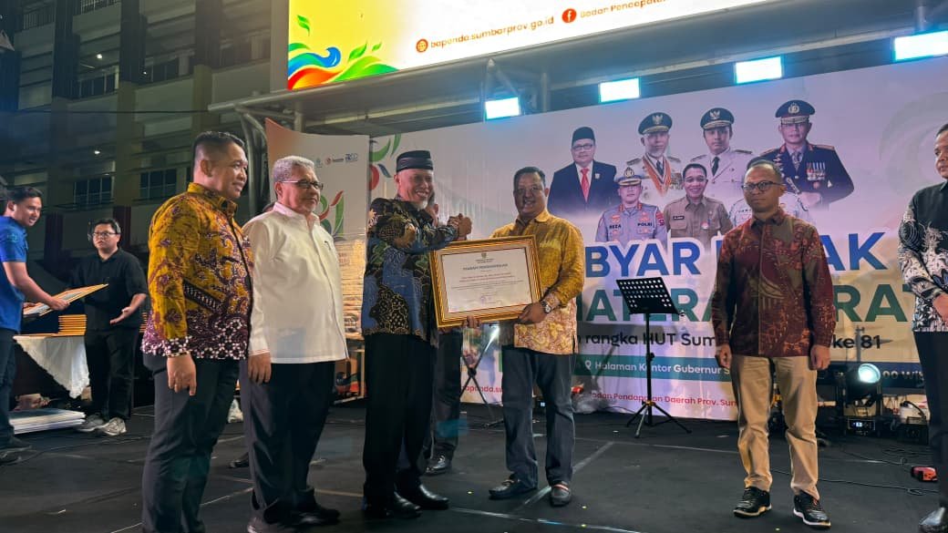 Jasa Raharja Sumbar Terima Penghargaan Gubernur atas Dukungan Optimalisasi Pendapatan Daerah