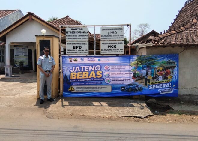 Jasa Raharja Cabang Pati Sosialisasikan Program Jateng Bebas 2026 melalui Pemasangan Spanduk di Sejumlah Titik Strategis