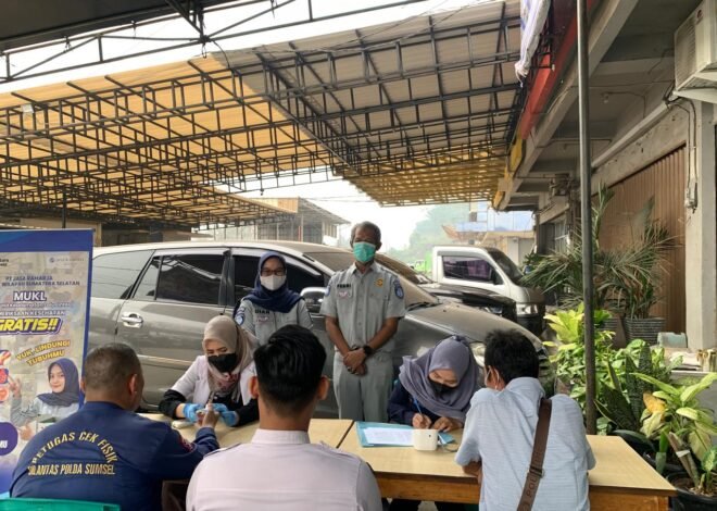 Tekan Angka Laka Lantas, Jasa Raharja Gelar Pemeriksaan Kesehatan Gratis di Samsat Palembang 3 