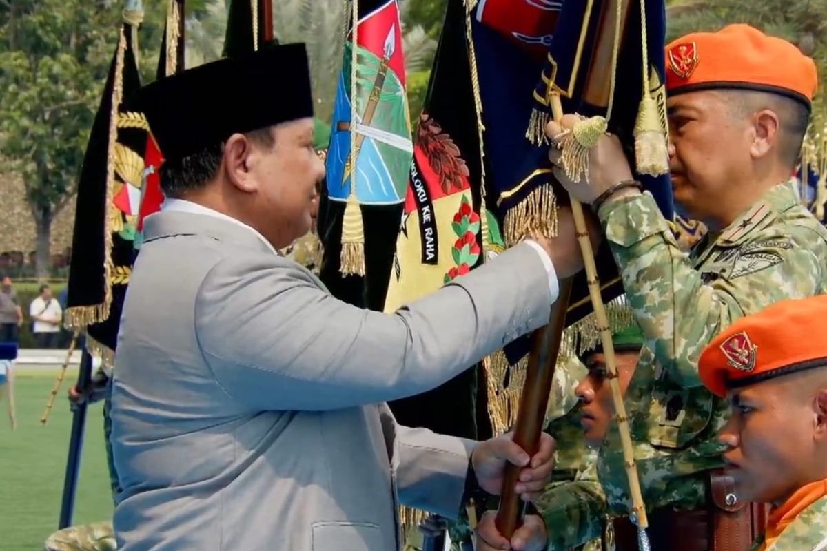 Prabowo Resmikan Enam Kodam Baru dalam HUT ke-81 TNI