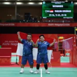 Bangkit dari Kekalahan Gim Pertama, Rina/Subhan Taklukkan China dan Sabet Emas