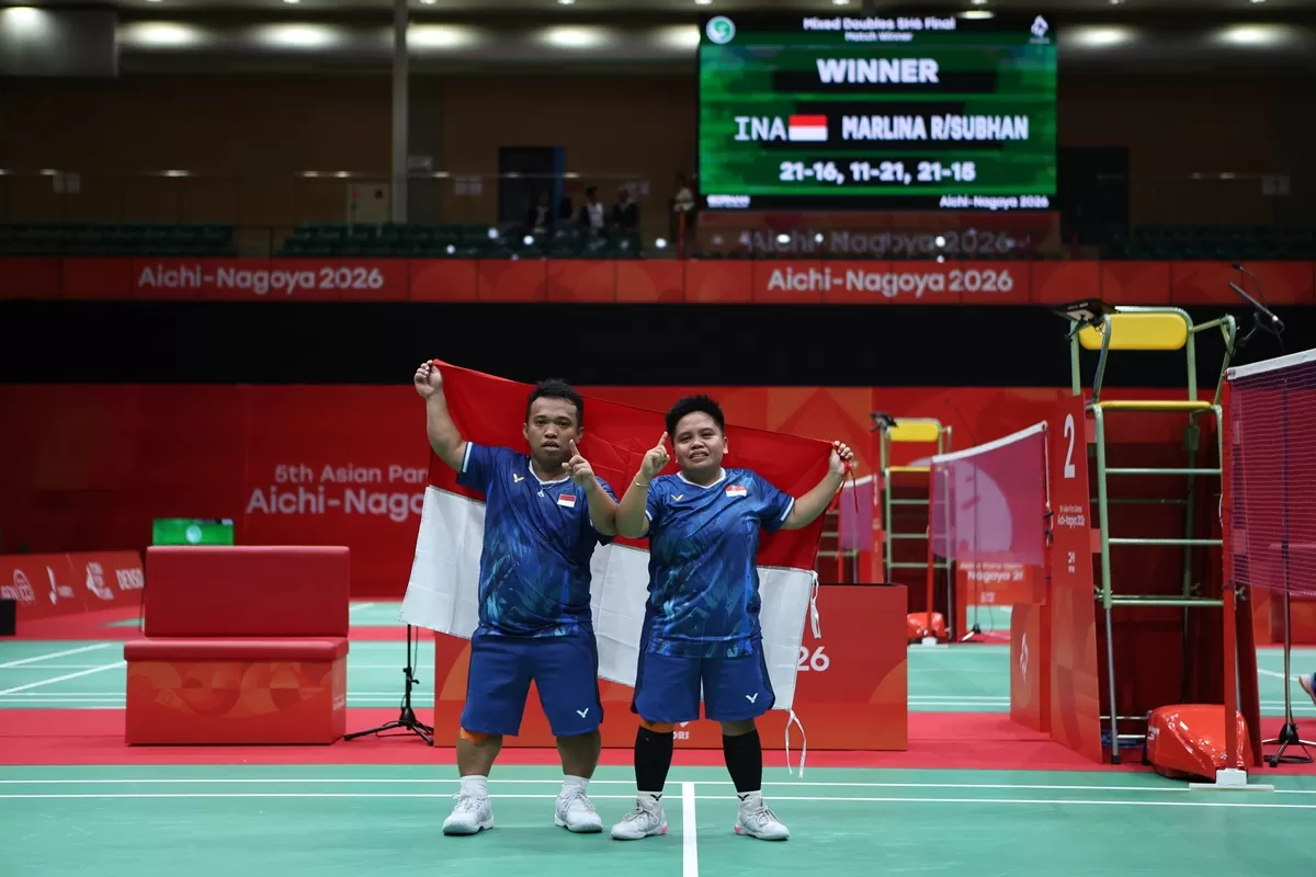 Bangkit dari Kekalahan Gim Pertama, Rina/Subhan Taklukkan China dan Sabet Emas